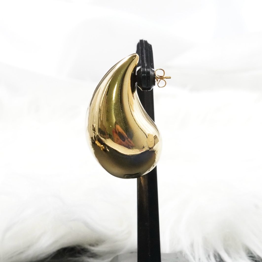 Miniatura 3 de ARETE GOTA GRANDE DORADO ACERO